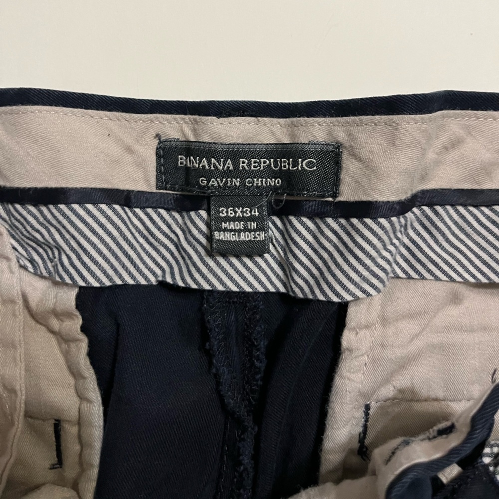 Banana Republic Gavin Chinos Men's 36 x 34 Navy Casual Pants - Picture 6 of 6